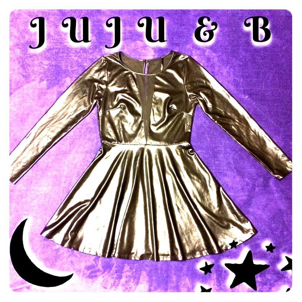JUJU & B Faux Leather Skater Dress